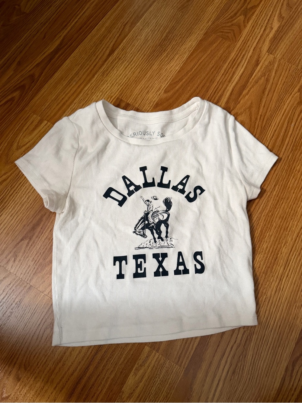 Aeropostale White Tee with Navy Dallas Texas Graphic